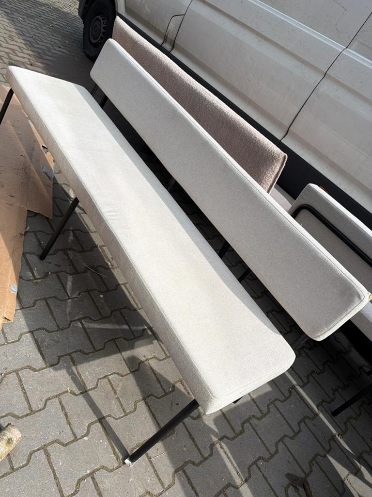 Nieuwe eetkamerbankje beige met schade, Ophalen, Zo goed als nieuw, Tweepersoons, 150 tot 200 cm