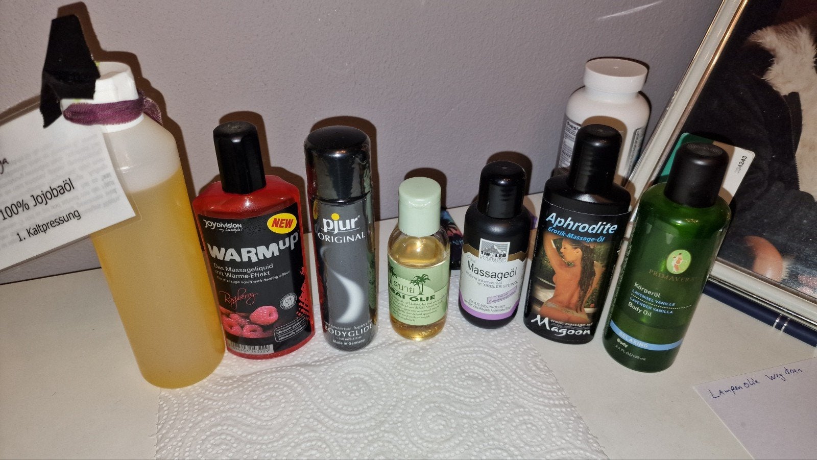 Massageolie en erotische olie, nieuw en gebruikt, Ophalen, Gebruikt, Olie of Lotion