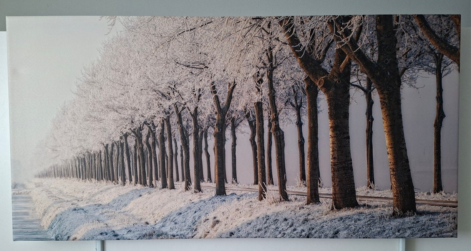 winterlandschap 120cm breed x 54cm hoog., Ophalen, Overige stijlen, Doek, Landschap