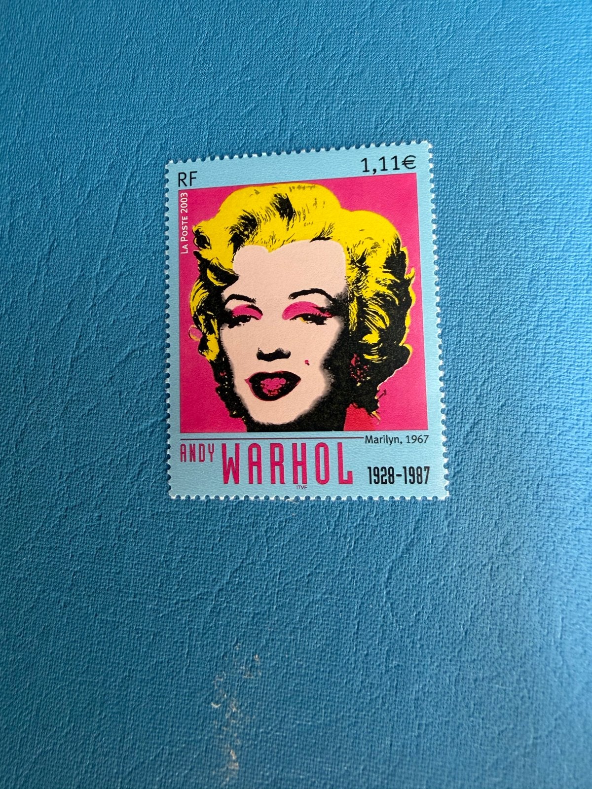 Andy Warhol Marilyn Monroe postzegel 1,11 euro, Ophalen of Verzenden, Overige landen, Postfris