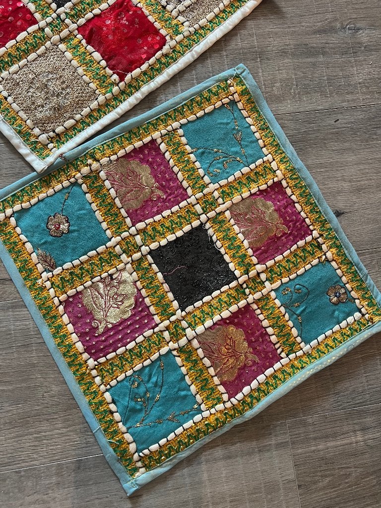 Vintage sari saree kussenhoes sierkussens india kussensloop, Meerkleurig, Afneembare hoes, Nieuw, Ophalen of Verzenden