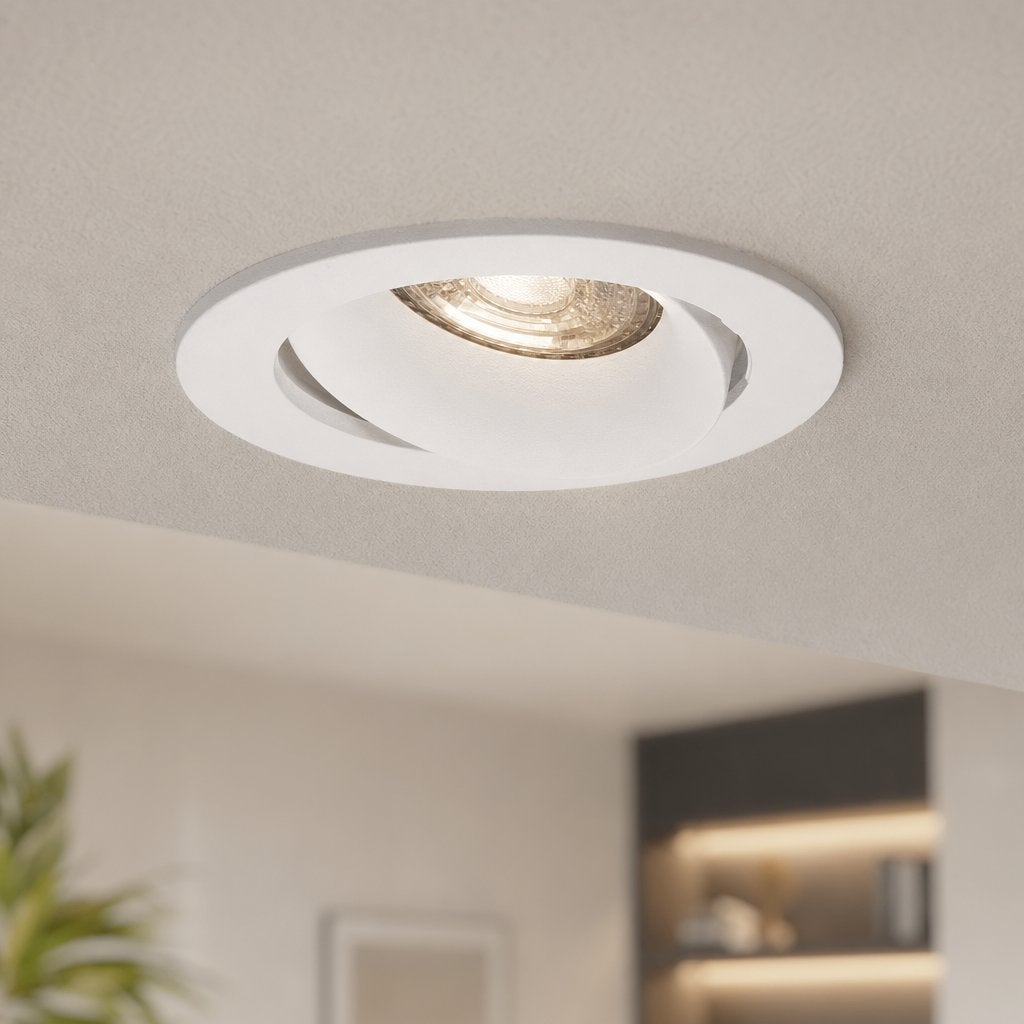 LED GU10 Inbouwspot Armatuur, Rond, Kantelbaar, IP20, Wit, Ophalen of Verzenden, Nieuw, Overige fittingen, Led-lamp