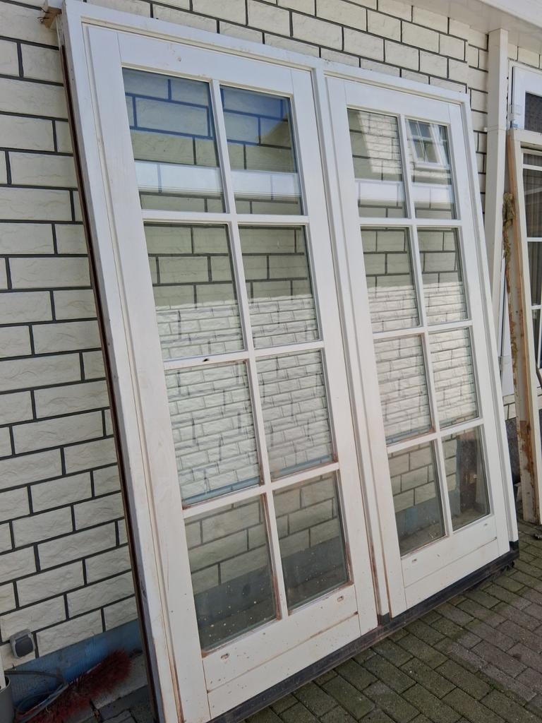 Tekoop 3 kozijnen met roede 3 punt sluitwerk en hr++, Ophalen, Deurkozijn, Zo goed als nieuw, 150 tot 225 cm