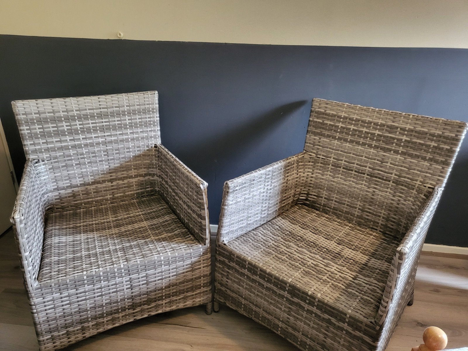 Koopje  Gardini Wicker Tuinstoelen - Grijs (2 stuks), Ophalen, Gebruikt