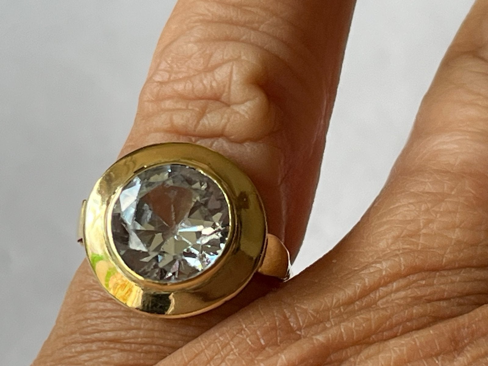 Art Deco Gouden Ring met Aquamarijn, Sieraden, Tassen en Uiterlijk, Ringen, Verzenden, Met edelsteen, Dame, Goud
