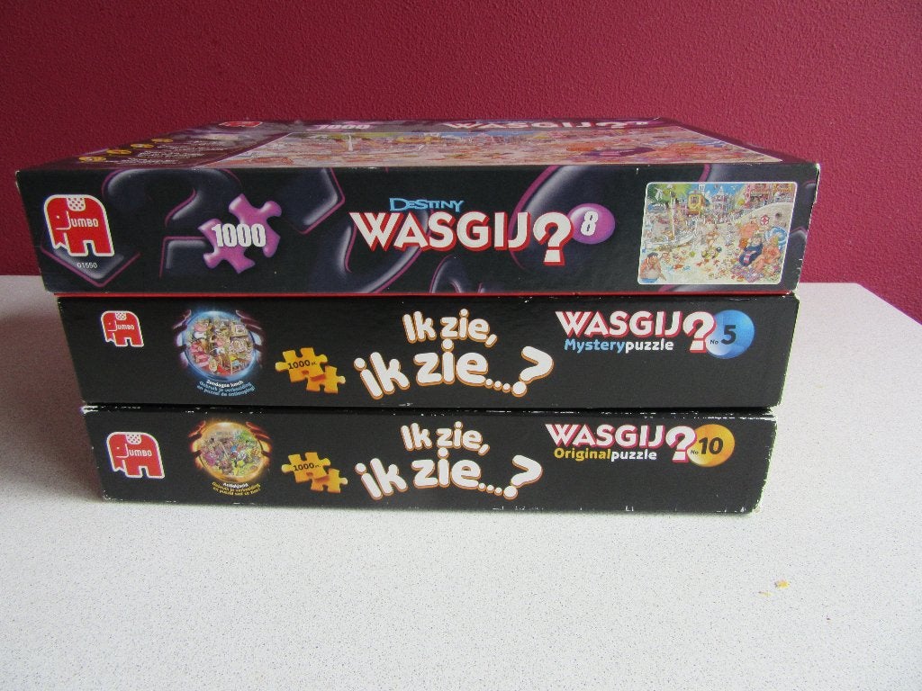 3 WASGIJ PUZZELS van 1000 st. 5 euro p.st., Ophalen, 500 t/m 1500 stukjes, Zo goed als nieuw, Legpuzzel
