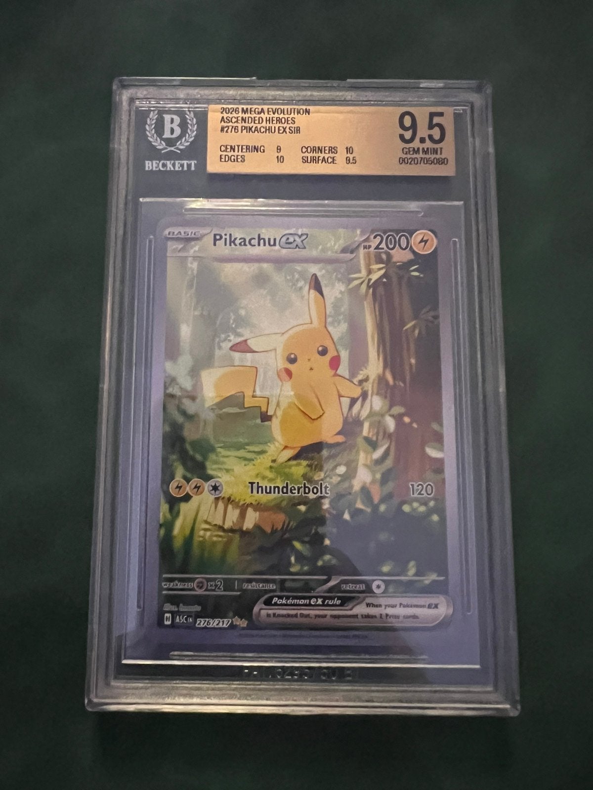 Pikachu 276 ascended heroes beckett gem mint 9.5 pokemon, Ophalen of Verzenden, Zo goed als nieuw