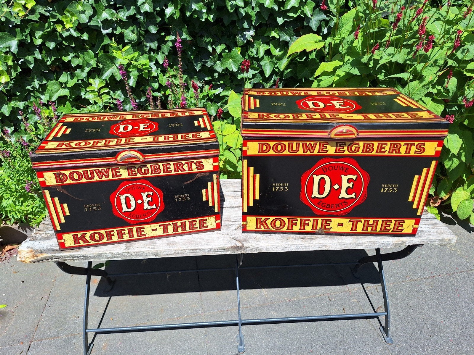 Douwe Egberts winkel voorraad blikken, Verzamelen, Ophalen of Verzenden, Gebruikt