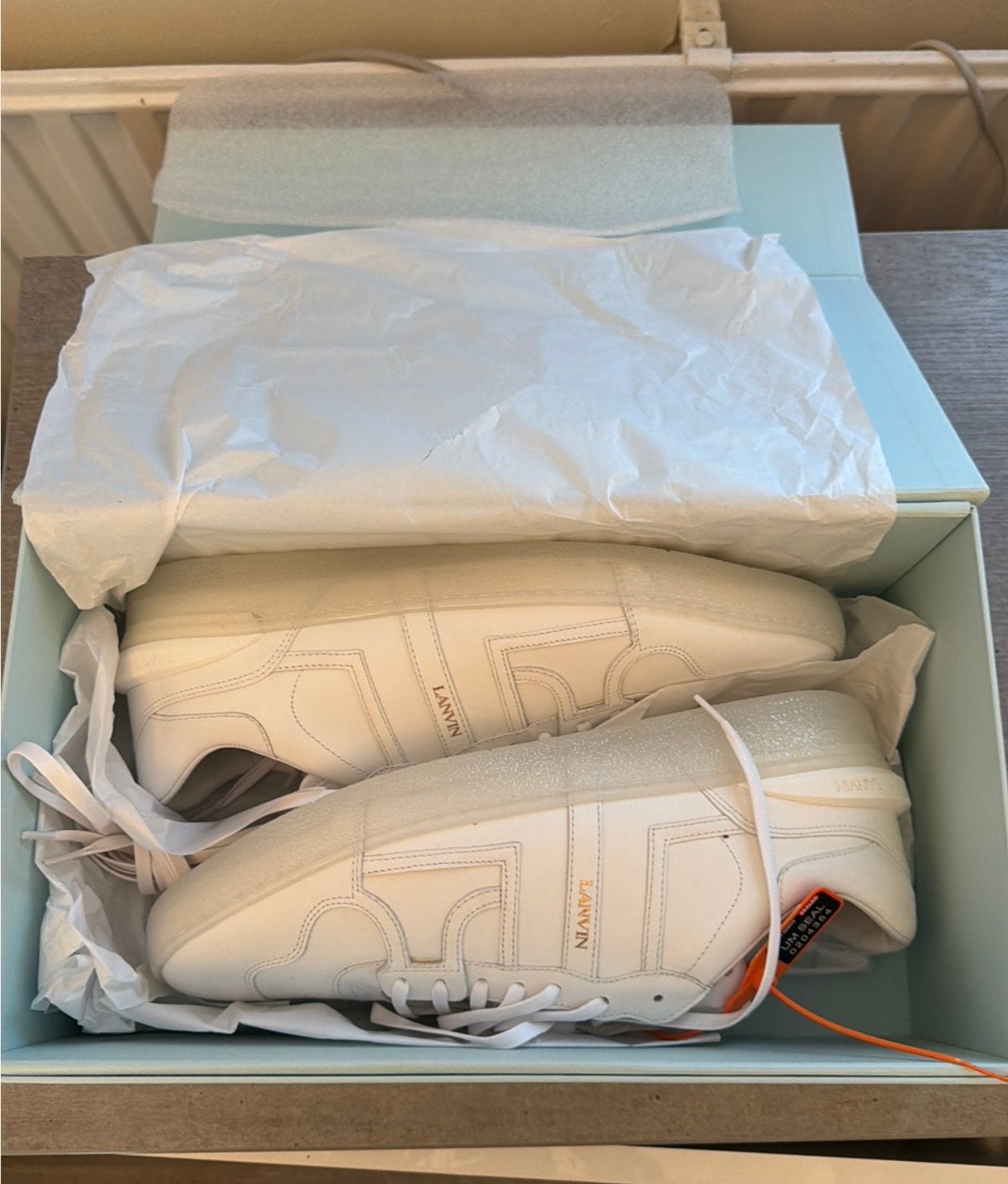 Gloednieuwe Lanvin Unisex Clay Low Top Sneakers Maat 46, Wit, Nieuw, Ophalen of Verzenden, Sneakers of Gympen
