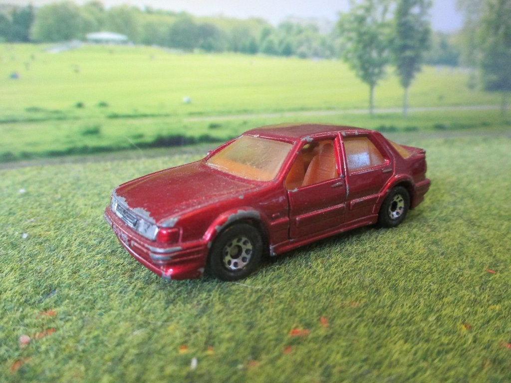 1:60 Saab 9000 - Matchbox Nr.22 metallic-rood, Ophalen of Verzenden, Gebruikt, Auto
