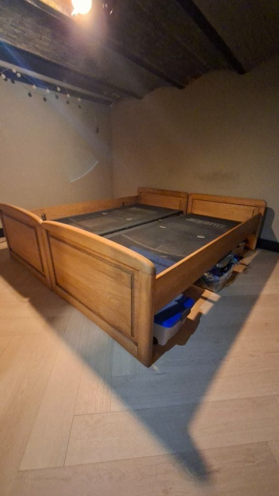 Eikenhout bedframe van het merk Auping, Ophalen, Bruin, Tweepersoons, Zo goed als nieuw