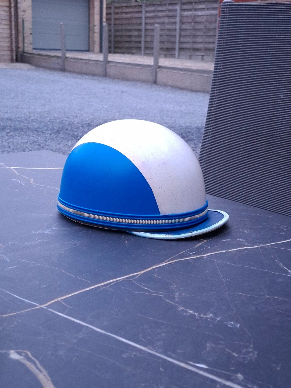 Vintage AGV Jethelm - Blauw/Wit - Maat M, M, Heren, Jethelm, Ophalen of Verzenden