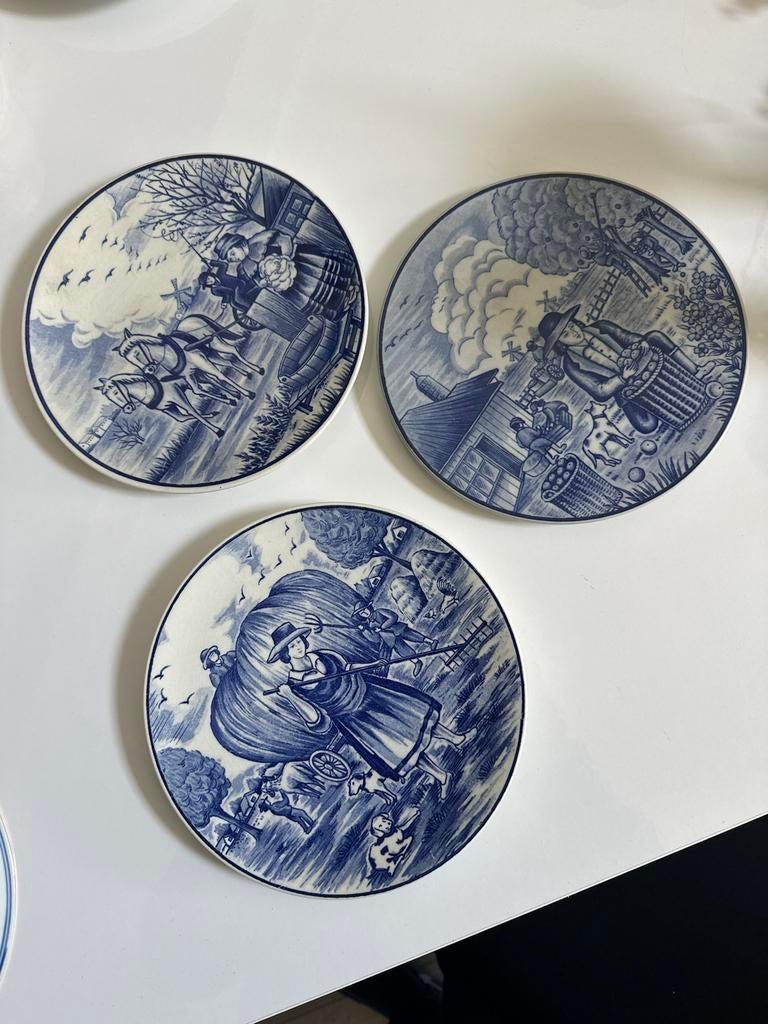 Delftsblauw drie jaargetijden wandborden, Antiek en Kunst, Antiek | Wandborden en Tegels, Ophalen of Verzenden