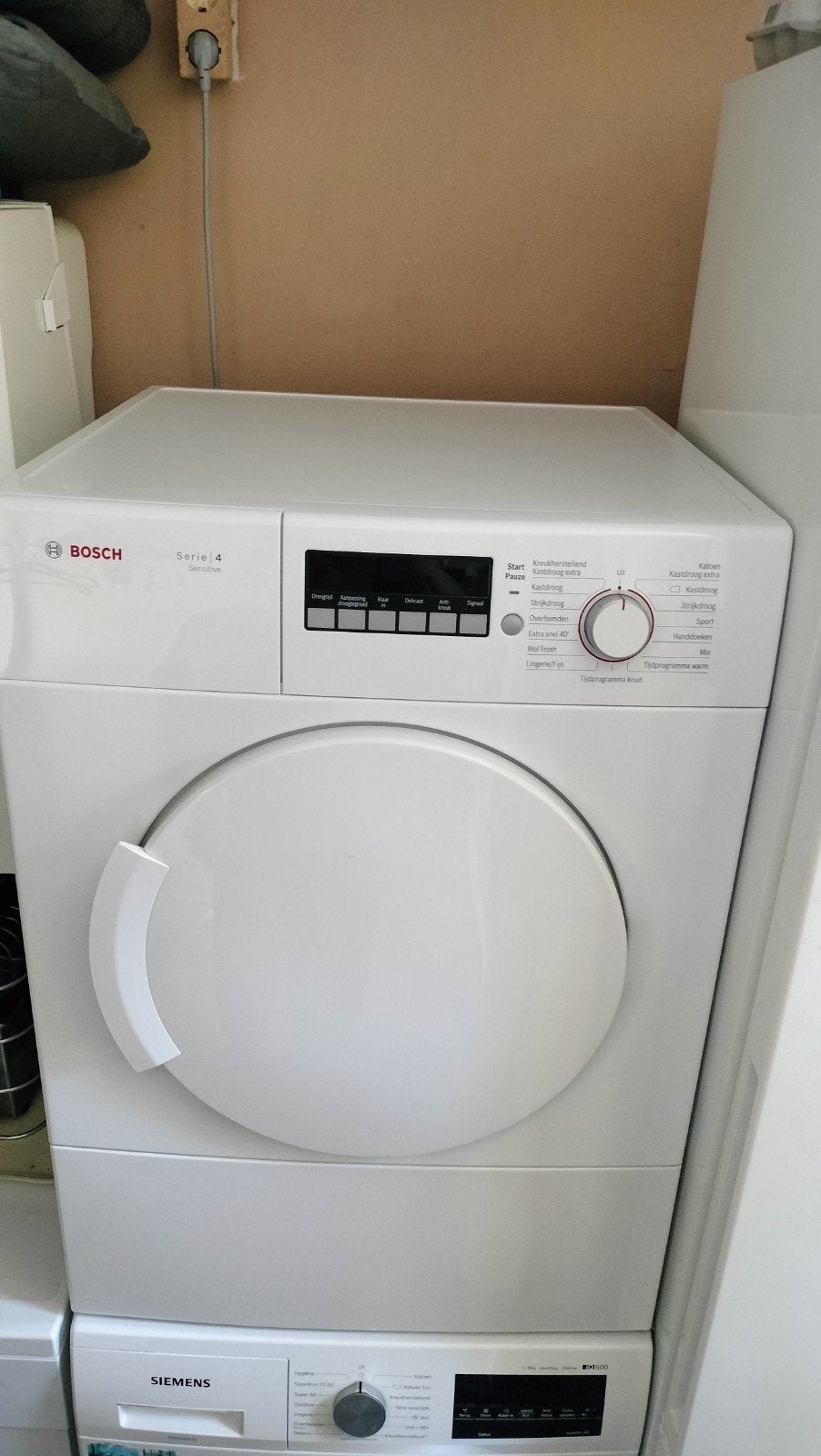 Bosch WTA74201NL Luchtdroger - 7kg - wit, Witgoed en Apparatuur, 6 tot 8 kg, Ophalen, Condens, 85 tot 90 cm