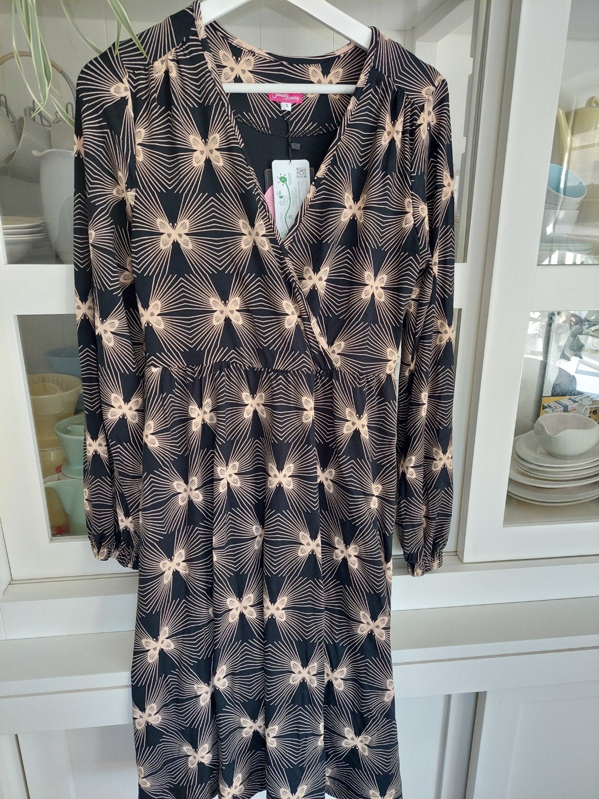 Nieuwe Tante Betsy jurk met vlinderprint, Kleding | Dames, Tante Betsy, Zwart, Nieuw, Ophalen of Verzenden