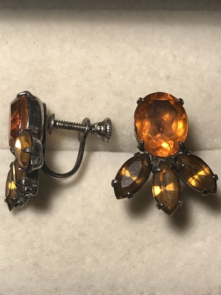 Antiek zilveren schroefoorbellen, Ophalen of Verzenden, Zilver, Hanger