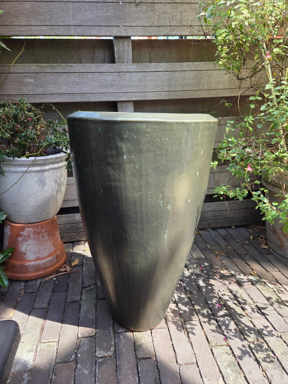 Plantenpot, Steen, Gebruikt, Rond, Ophalen of Verzenden