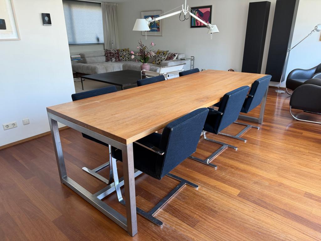 Set van 6 Knoll Brno stoelen van Ludwig Mies Van der Rohe, Ophalen, Gebruikt, Blauw, Metaal