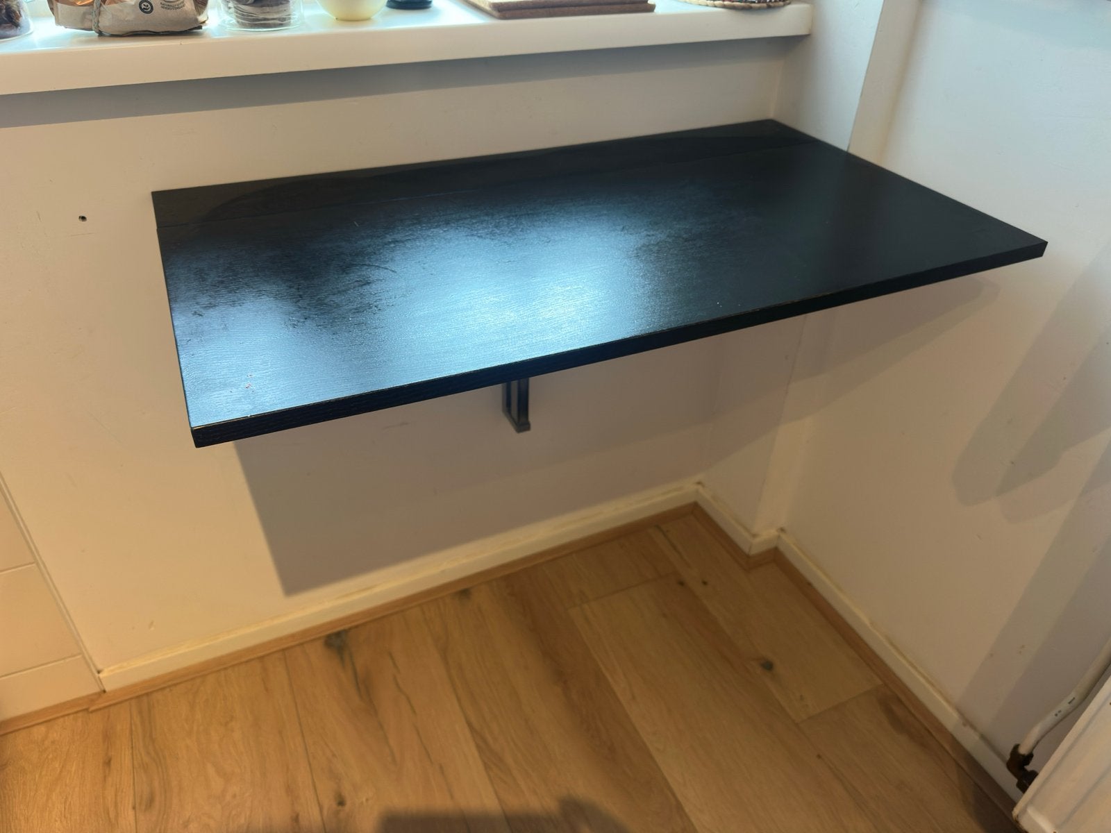 Ikea Norberg Zwarte opklapbare wandtafel, Ophalen, Overige materialen, Gebruikt, 100 tot 150 cm