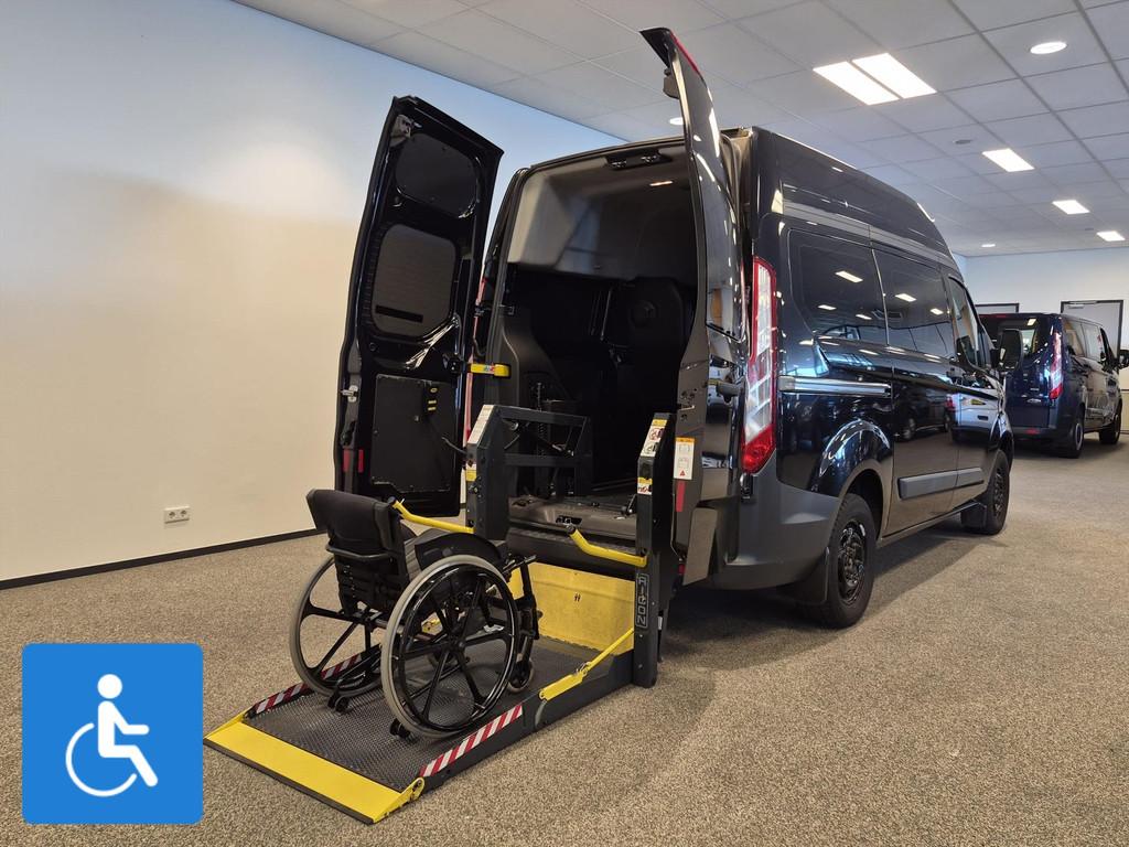 Ford Transit Custom L1H2 Rolstoelbus (airco), Auto's, 13 km/l, Gebruikt, Zwart, 4 cilinders