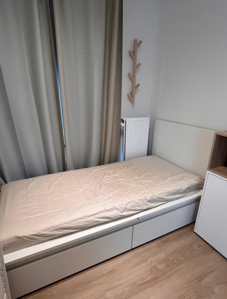 MALM bedframe + opbergbox Ikea, Ophalen, 90 cm, Eenpersoons, Zo goed als nieuw