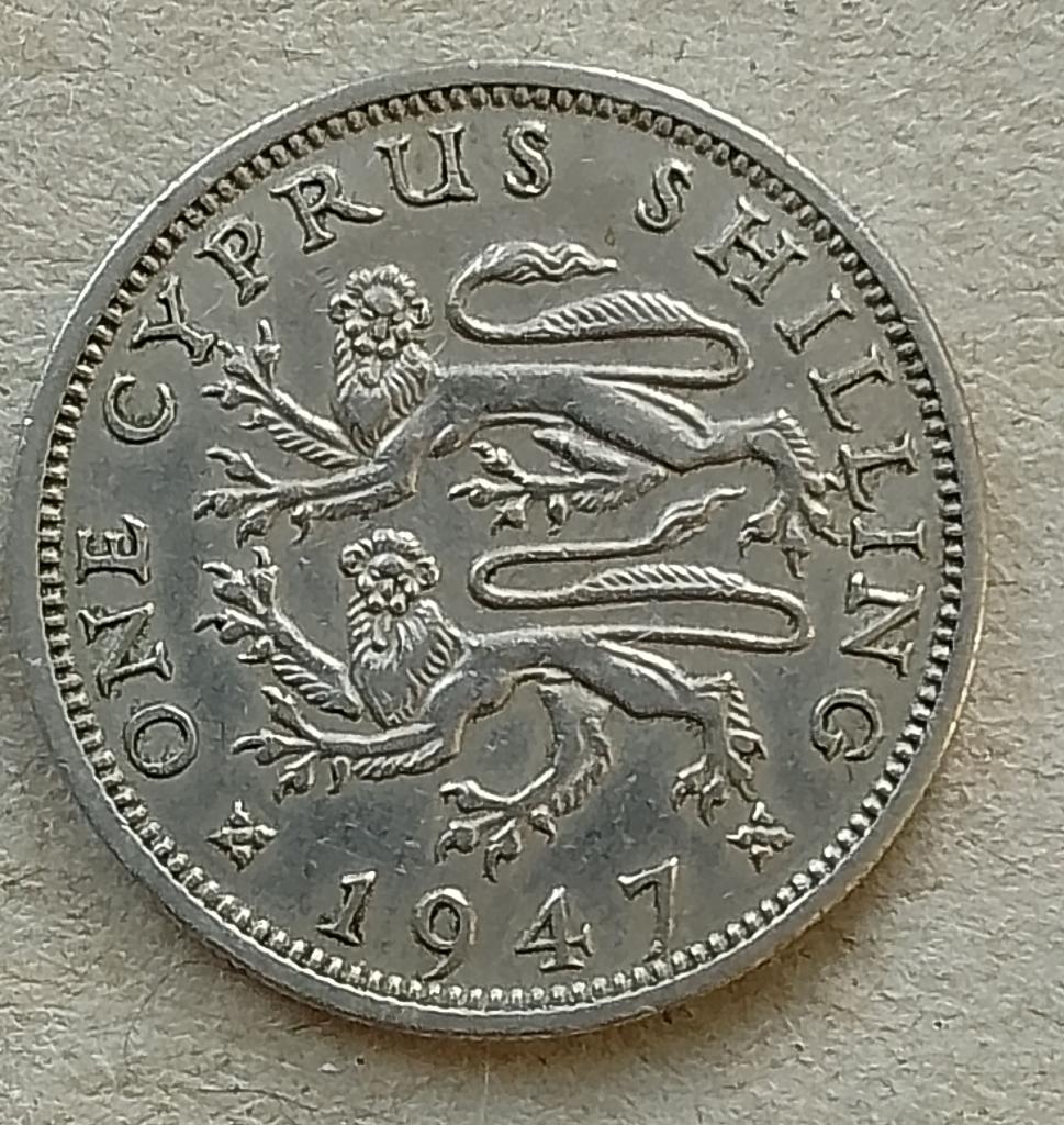 Cyprus, 1 shilling 1947, Ophalen of Verzenden, Overige landen, Losse munt