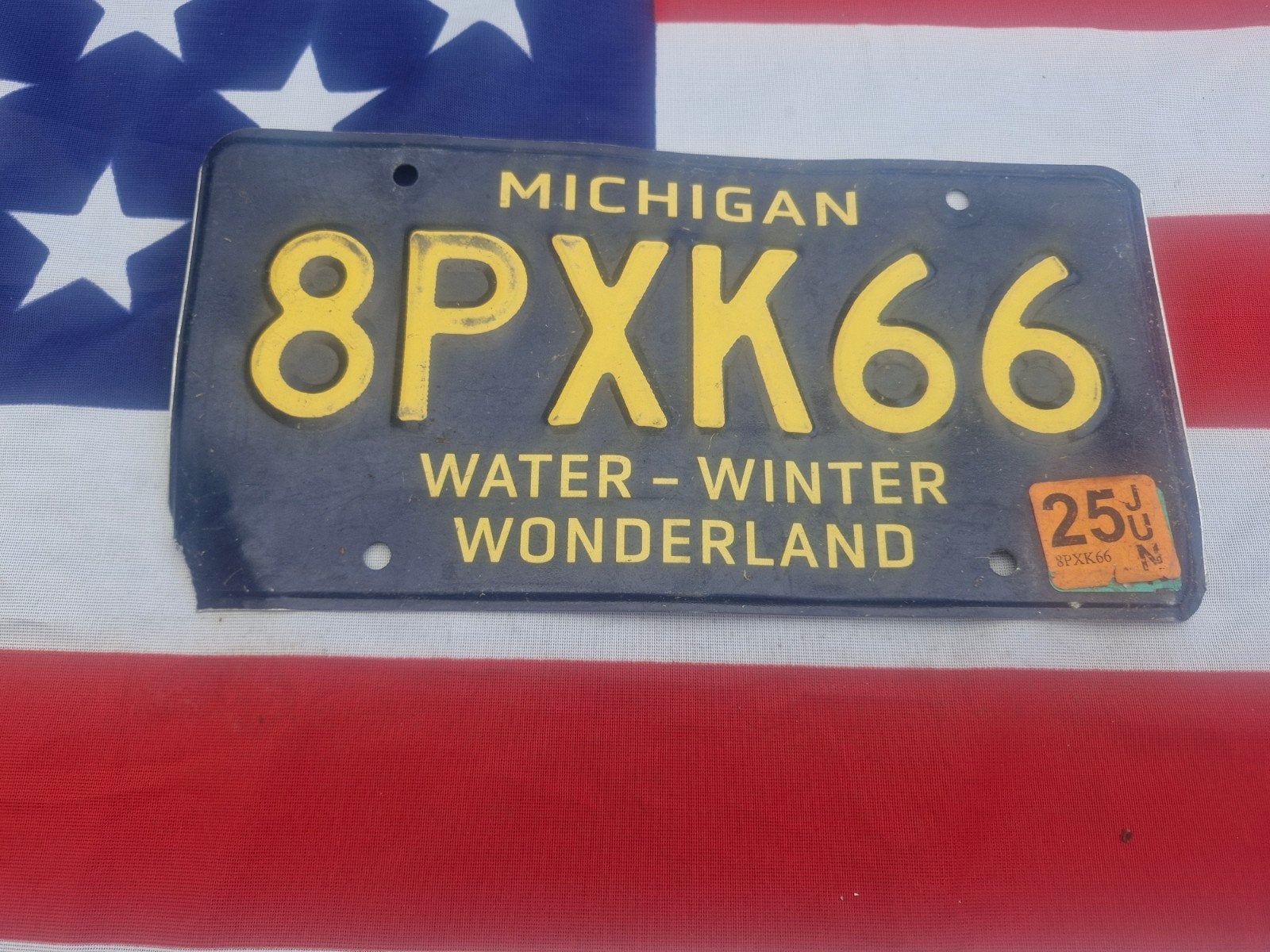 Kentekenplaat Michigan USA Nummerplaat nummerbord License VS, Verzenden, Gebruikt, Auto's