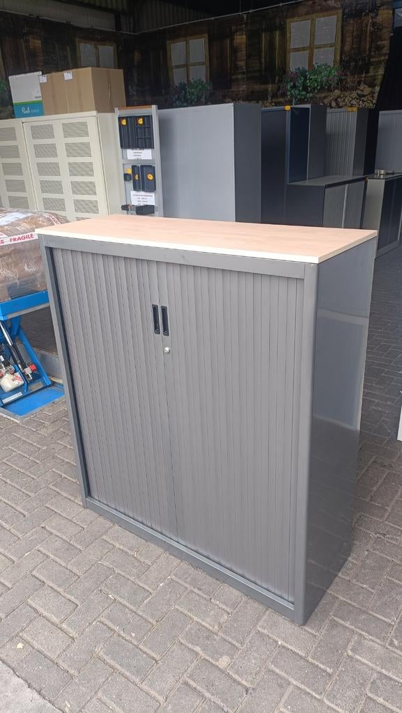 Vepa antraciete metalen roldeurkasten, archiefkasten, Gebruikt, 100 tot 150 cm, 100 tot 150 cm, Onbekend