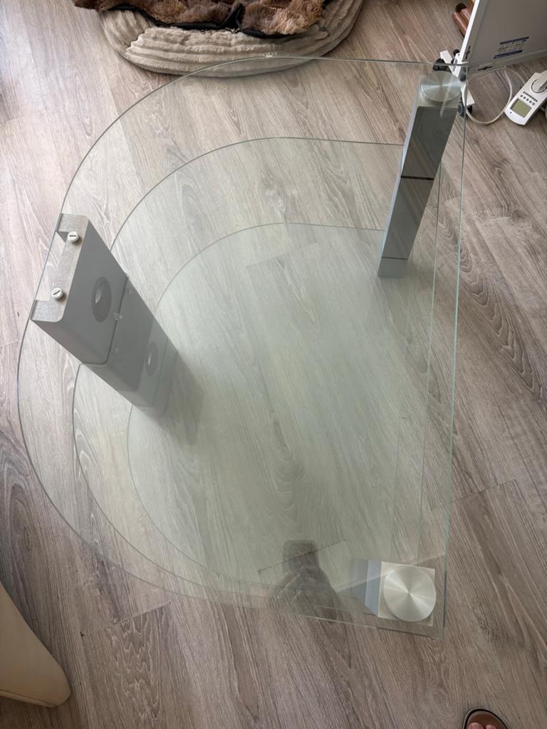 Glazen tv meubel te koop, Ophalen, 50 tot 100 cm, Zo goed als nieuw, Glas
