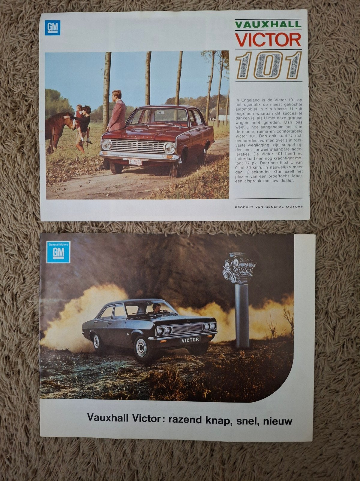 2x autofolder Vauxhall Victor, Verzenden, Zo goed als nieuw, Algemeen