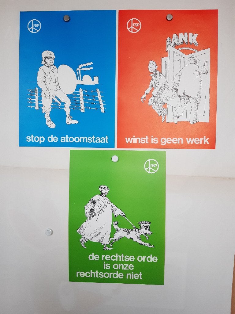 Originele Poster PSP Partij serie Militarisme, Verzamelen, Verzenden, A1 t/m A3, Reclame, Rechthoekig Staand