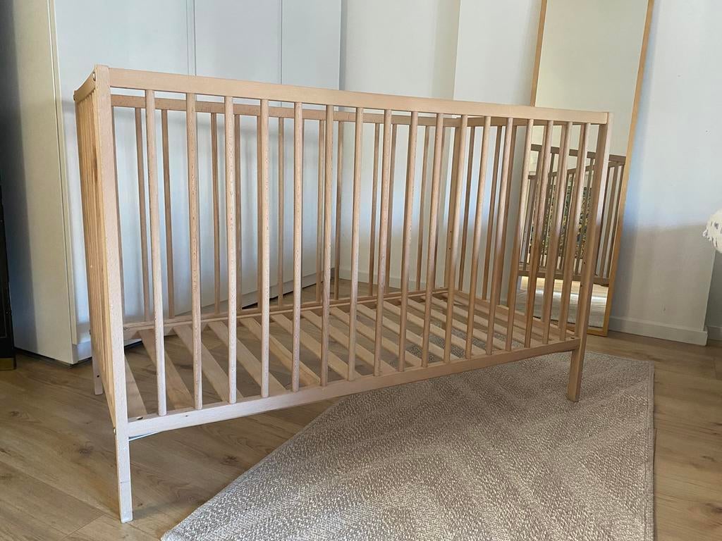 Ledikant, merk Puck, naturel hout, 60 x 120 cm, Ophalen, Zo goed als nieuw, Ledikant