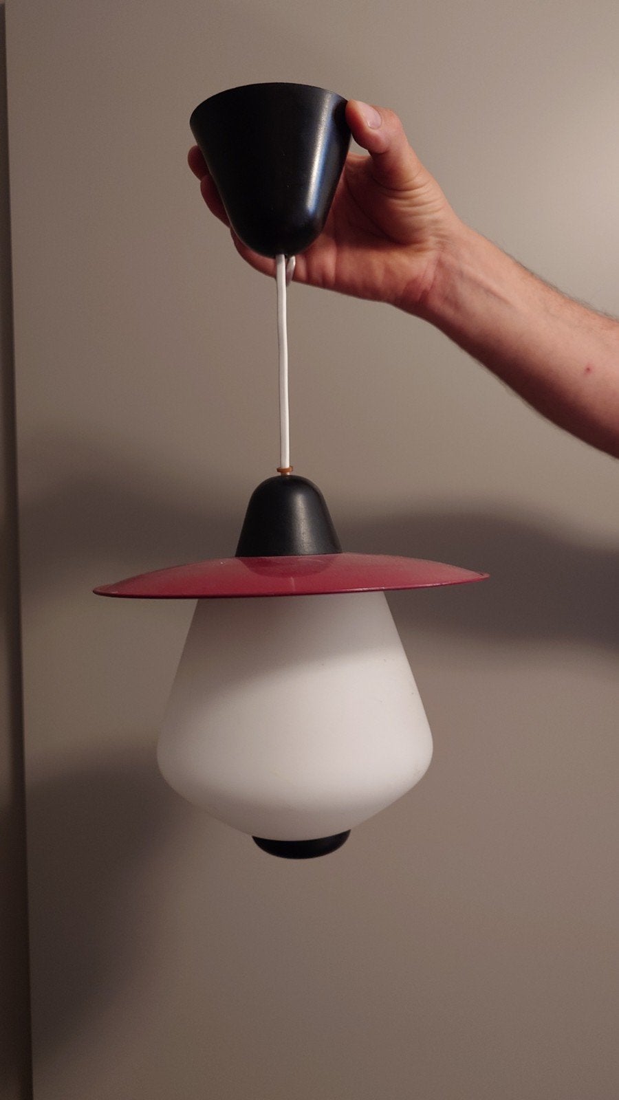 Vintage jaren '50 Philips hanglamp, Ophalen, Gebruikt, Klassiek, E27 (groot)