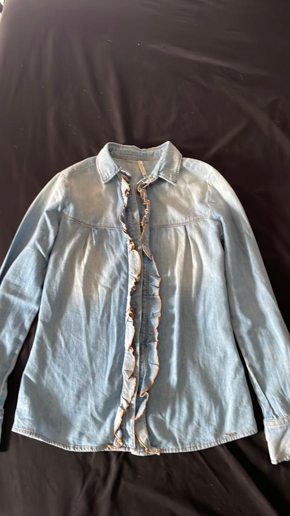 MET spijkerblouse M, Ophalen of Verzenden, Zo goed als nieuw, Maat 36 (S), Blauw