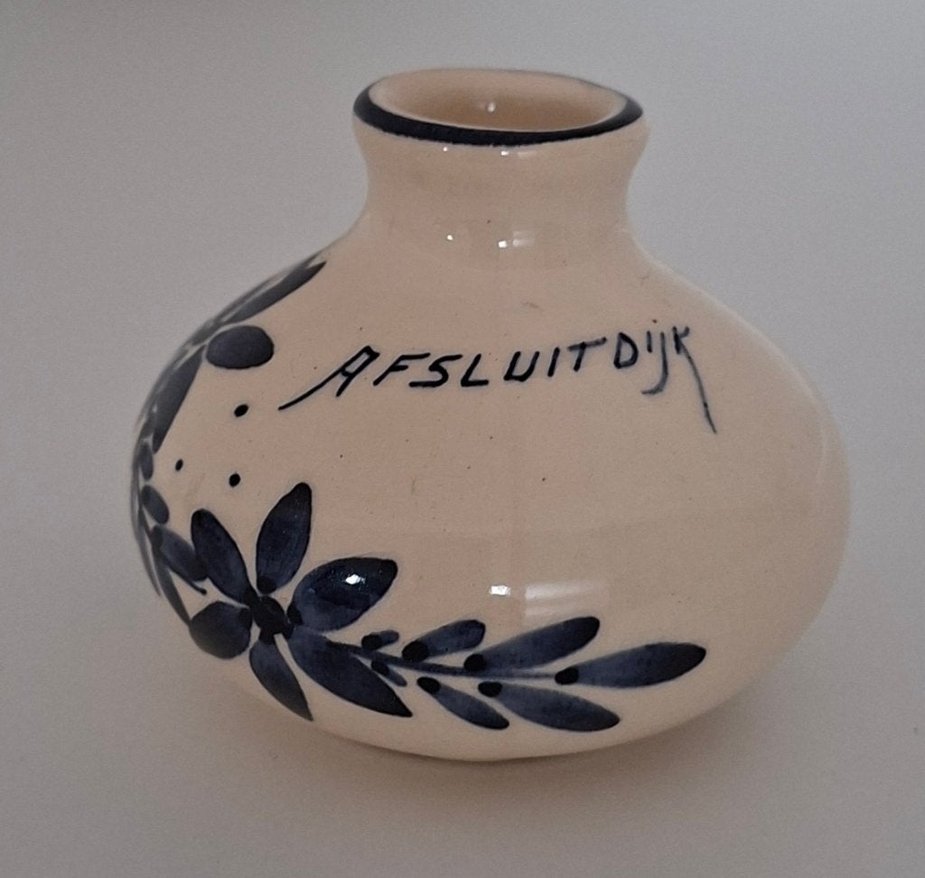 Souvenir vaasje Afsluitdijk - Handbeschilderd, Ophalen of Verzenden