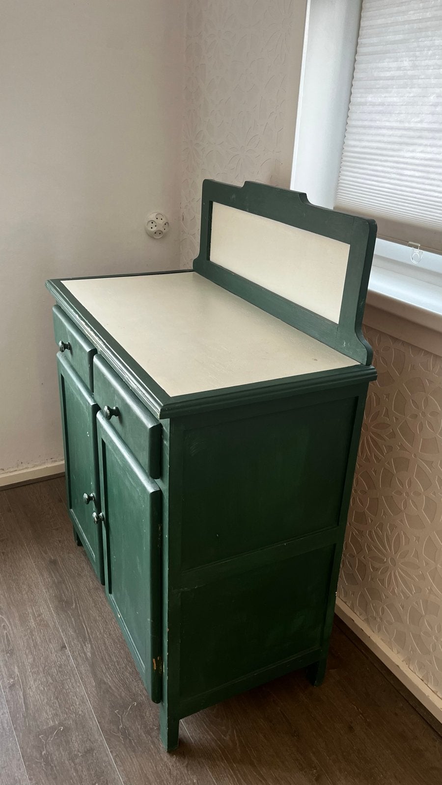 Vintage Groene Kast / Commode met Lades en Deurtjes, Antiek en Kunst, Antiek | Meubels | Kasten, Ophalen