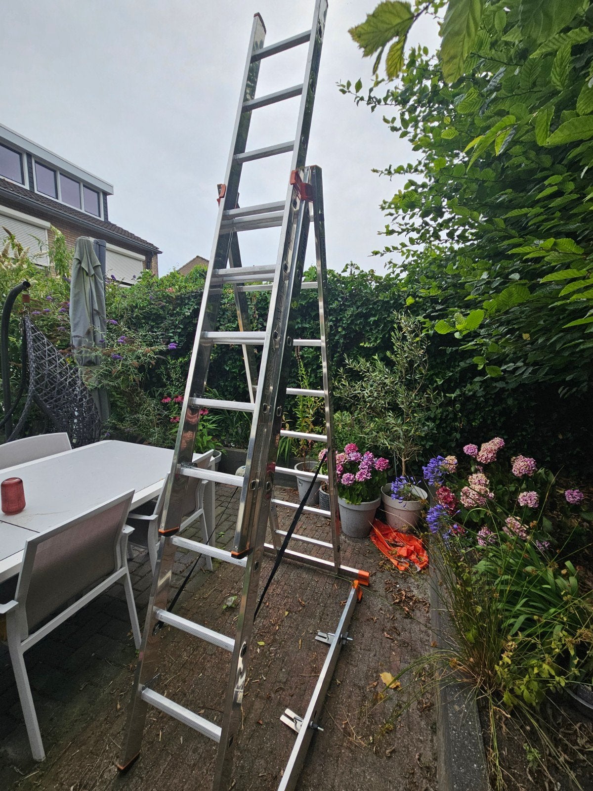 Zgan Krause 3 x 8 sporten reformladder, Ophalen, Zo goed als nieuw, Ladder, Opvouwbaar of Inschuifbaar