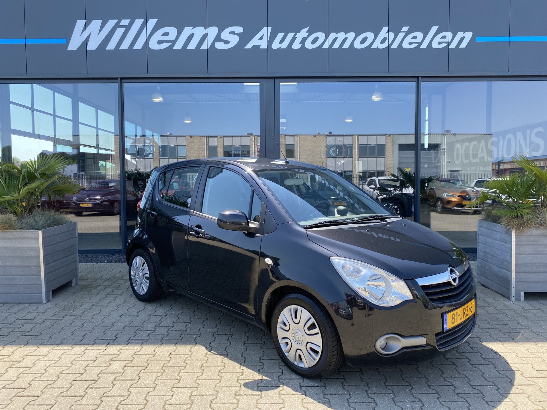 Opel Agila 1.2 Enjoy Airco (bj 2009), Auto's, Opel, Voorwielaandrijving, Zwart, Origineel Nederlands, Bedrijf