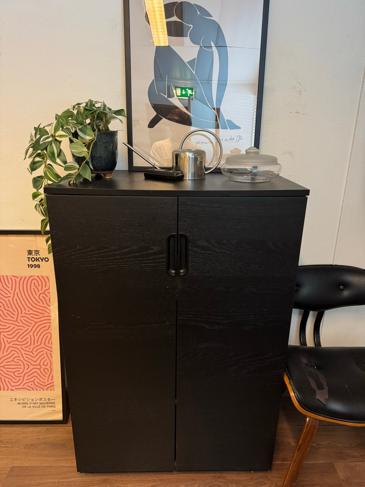Zwart kast GALANT met deuren IKEA laden kast, Ophalen, Gebruikt