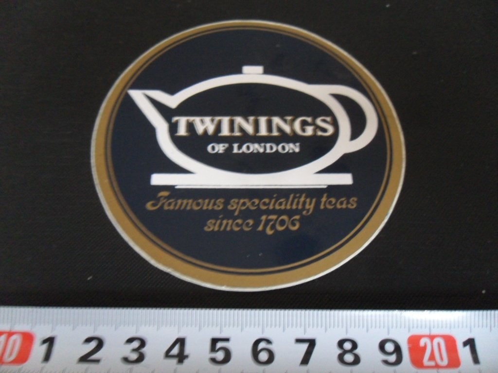 sticker TWININGS OF LONDON famous specialty teas thee, Ophalen of Verzenden, Zo goed als nieuw
