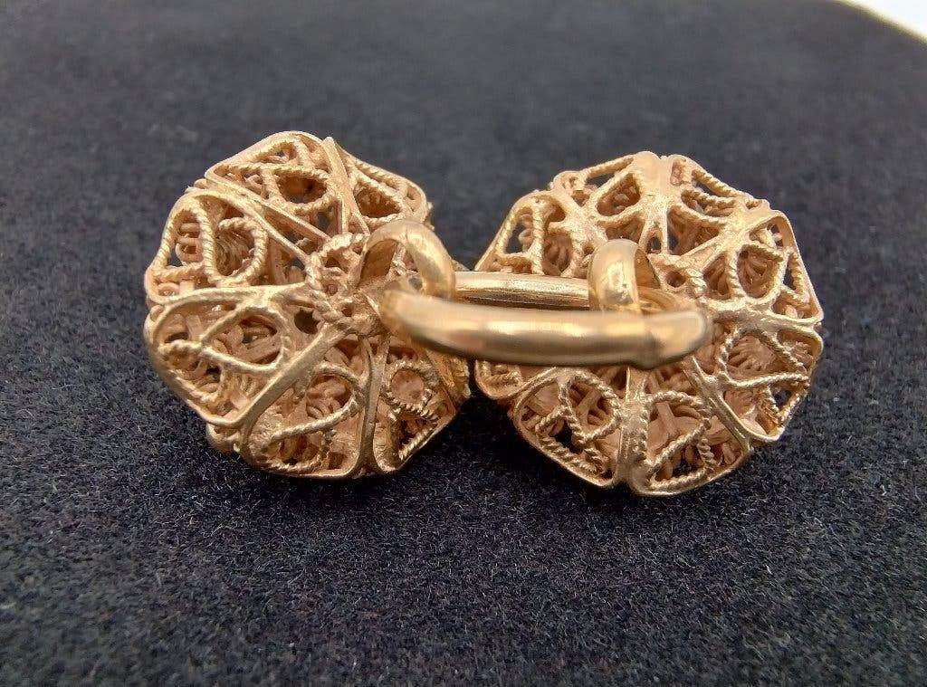 Goudvergulde zilveren keelknopen. 19e eeuws, Verzenden, Zilver, Ring