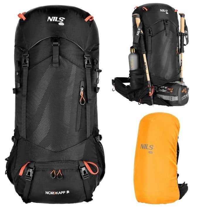 NILS CAMP Tourist Nordkapp backpack 65 liter zwart+regenhoes, Sieraden, Tassen en Uiterlijk, Poland 41 - 807 Zabrze Pyskowicka 17