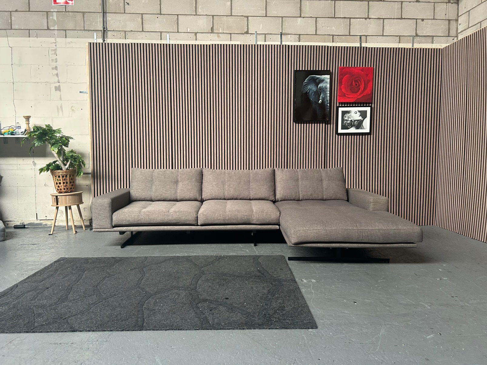 GRATIS LEVERING Loungebank Grijs 328X180 GEREINIGD