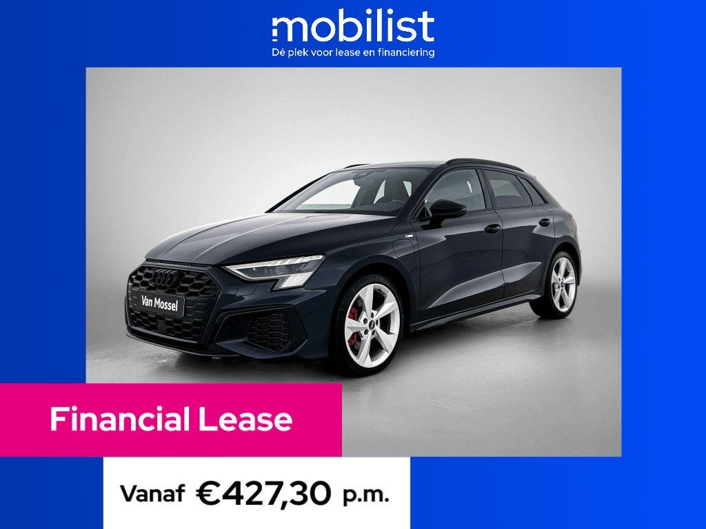 Audi A3 Sportback 45 TFSI e S edition Competition (bj 2023), Automaat, Gebruikt, Automatische klimaatregeling, Blauw