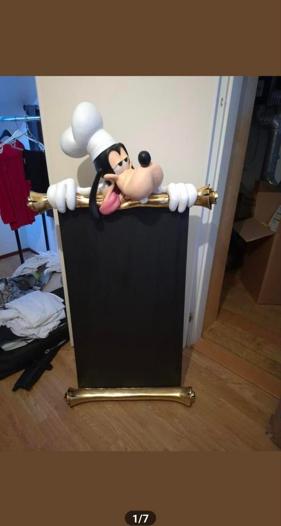 Levensgroot Goofy menubord - Goofy beeld - Disney beeld, Ophalen of Verzenden, Zo goed als nieuw, Beeldje of Figuurtje