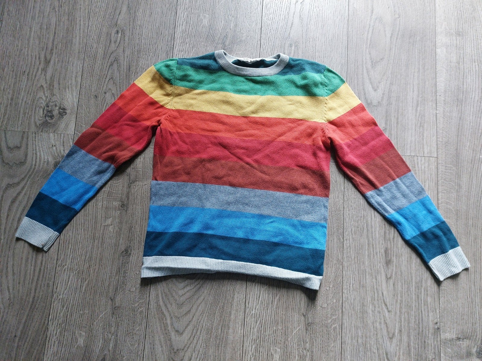 H&M Regenboog Sweater Maat 134-140, Gebruikt, Jongen of Meisje, Trui of Vest, H&M