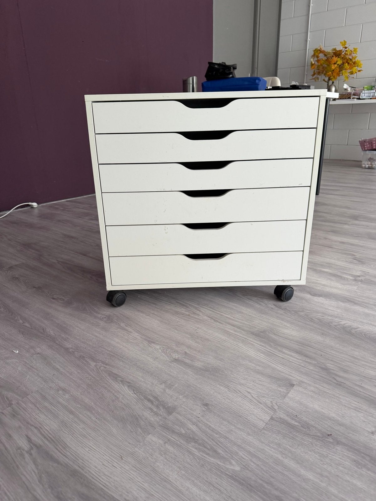 Gebruikte witte ladeblok met 6 lades van Ikea, Huis en Inrichting, Kasten | Ladekasten, 5 laden of meer, Ophalen, Gebruikt