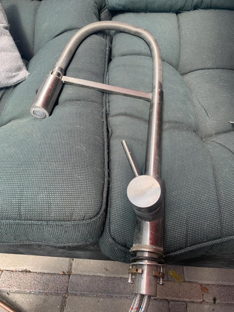 RVS Caressi eenhendel kraan met flexibele slang, Tuin en Terras, Buitenkeukens, Ophalen, Gebruikt, Gas, Inbouw
