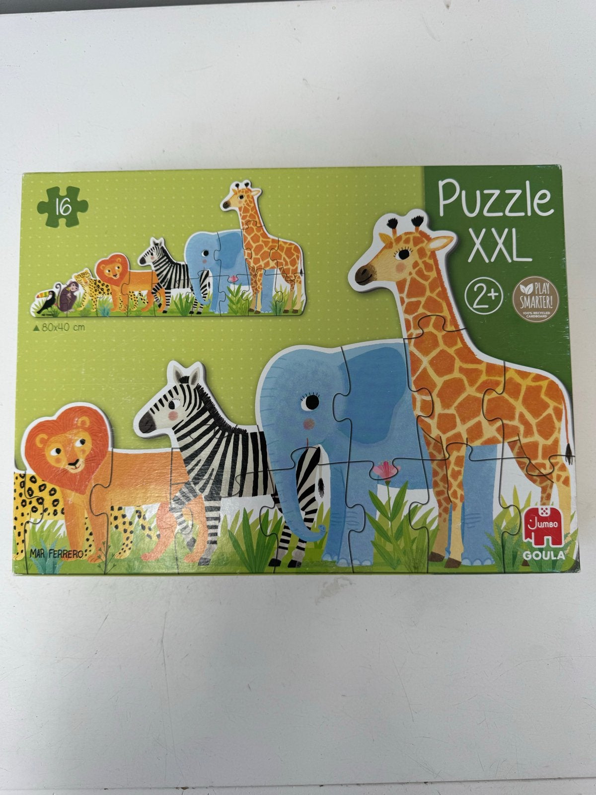 Jumbo Goula XXL Dierenpuzzel (16 stukjes), Ophalen of Verzenden, 10 tot 50 stukjes, Zo goed als nieuw, 2 tot 4 jaar
