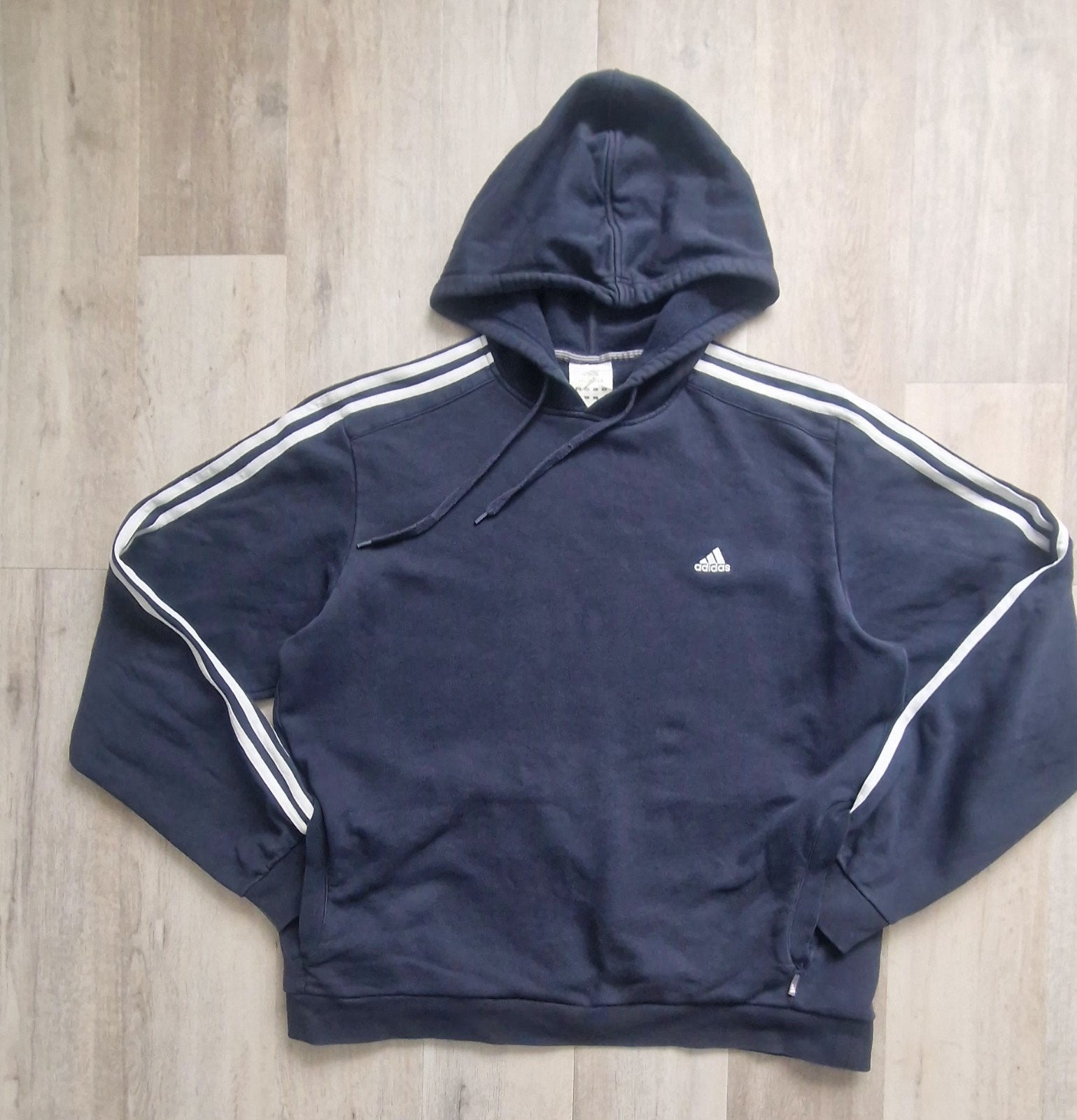 Adidas hoodie met capuchon en zijzakken - Maat XL, Kleding | Heren, Truien en Vesten, Blauw, Maat 56/58 (XL), Ophalen of Verzenden